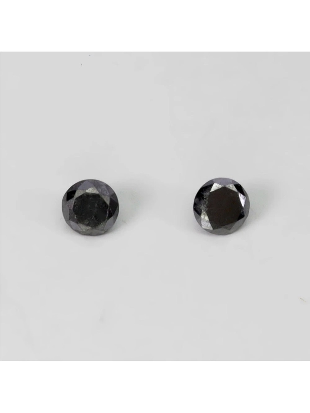 Natural Black Diamonds 2.6mm round cut Lot of four .36CT total weight